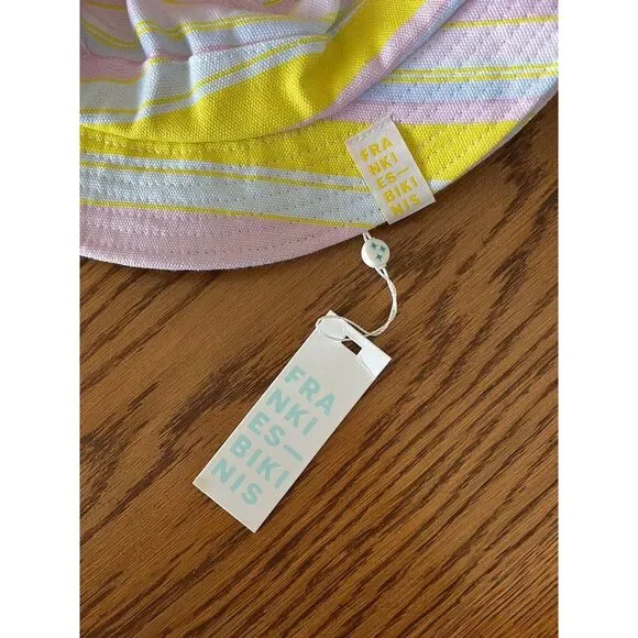 Frankie's Bikinis Jax Bucket‎ Hat Striped Pastels Size XS/ S NWT - Picture 4 of 5